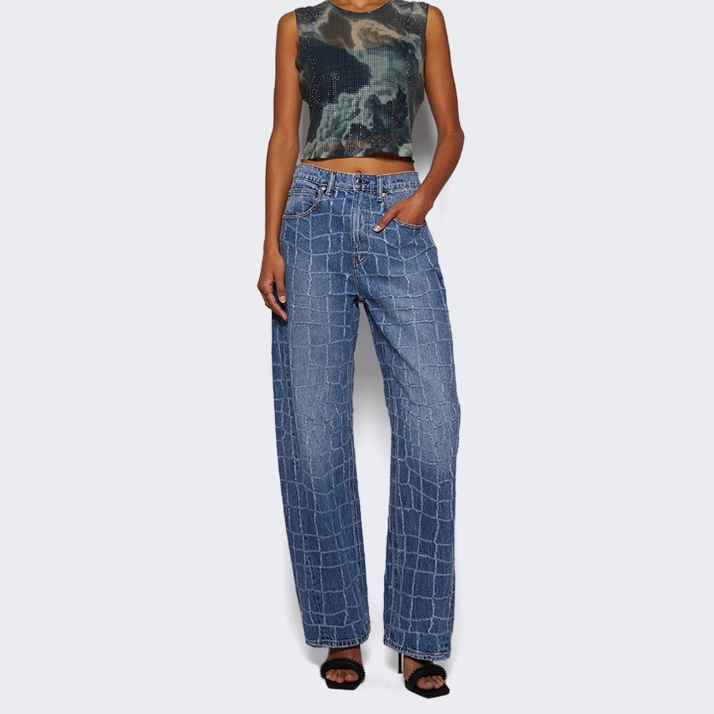 Alexander Wang croc rip balloon jeans size 27